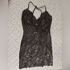 Elegant Black Sequin Dress
